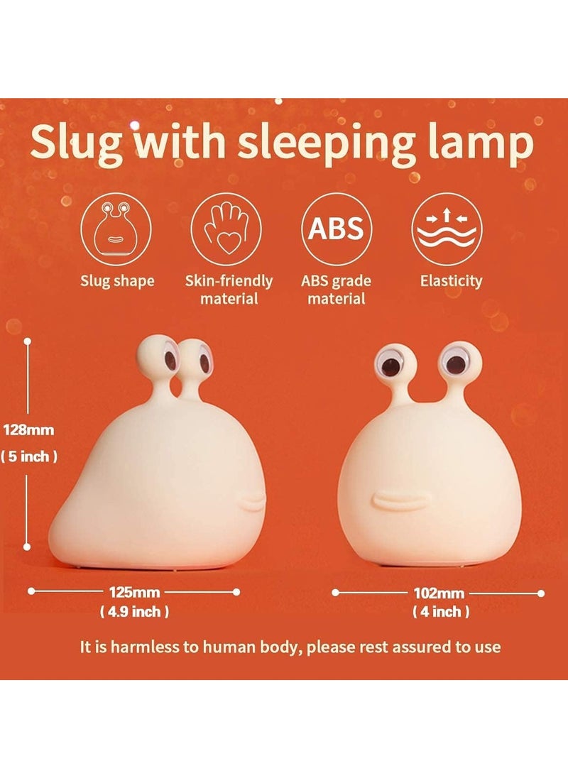 Original Authentic Slug Night Light with Touch Sensor for Bedroom, Nursery Squishy Silicone Soft Night Light for Breastfeeding, Cute Animal Bedside Lamp for Baby Kids Teens