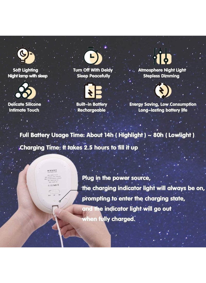 Original Authentic Slug Night Light with Touch Sensor for Bedroom, Nursery Squishy Silicone Soft Night Light for Breastfeeding, Cute Animal Bedside Lamp for Baby Kids Teens