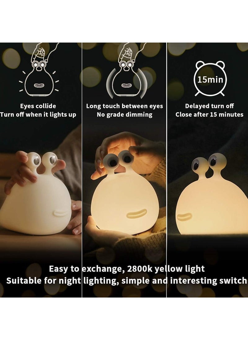 Original Authentic Slug Night Light with Touch Sensor for Bedroom, Nursery Squishy Silicone Soft Night Light for Breastfeeding, Cute Animal Bedside Lamp for Baby Kids Teens