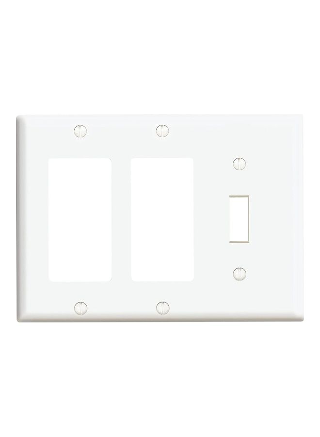 Outlet Wall Plate White 4.5x6.38x0.22inch