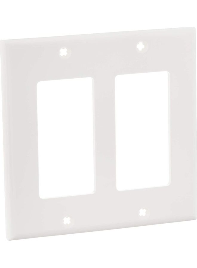 2-Gang Wall Plate White 4.5x4.56inch