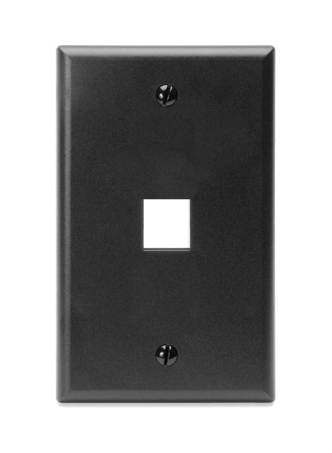 Single Port Wall Plate Black 4.5x2.8x0.5inch