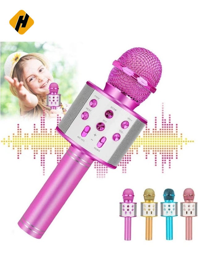 Bluetooth Karaoke Microphone Wireless,Portable Singing Microphone for Kids Adults,Karaoke Machine for Kids Toys,Birthday Gifts Ideas for 3 4 5 6 7 8 9 10 11 12 Year Old