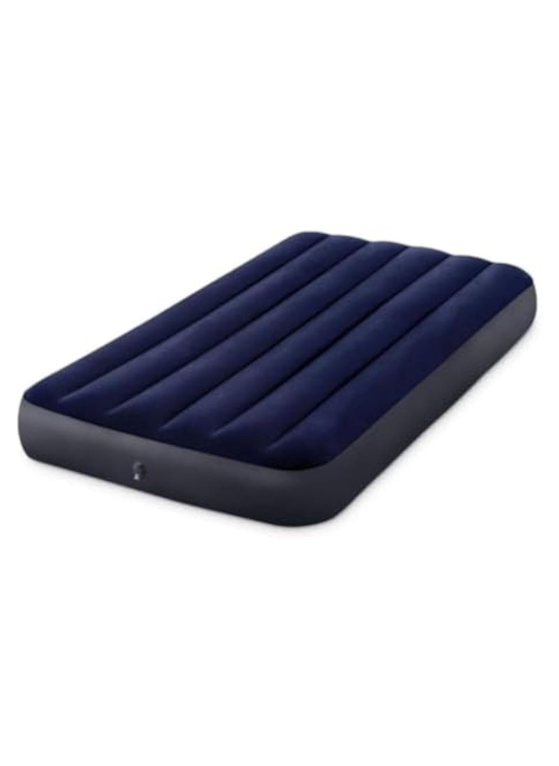 Dura-Beam Twin Jr. Classic Downy Airbed | Compact Air Mattress with Pump | Blue/Black | 191x76x25 cm