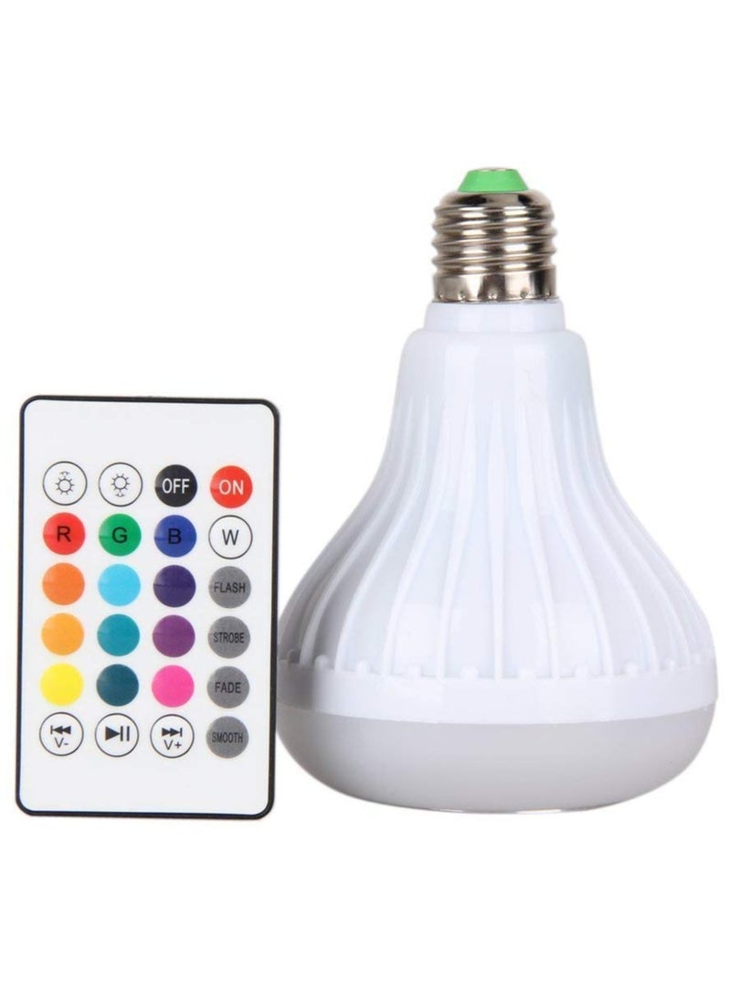 LED RGB Smart Music Bulb | Bluetooth-Controlled Light with Built-in Speaker | YOMYM LED RGB Color Bulb Light, White