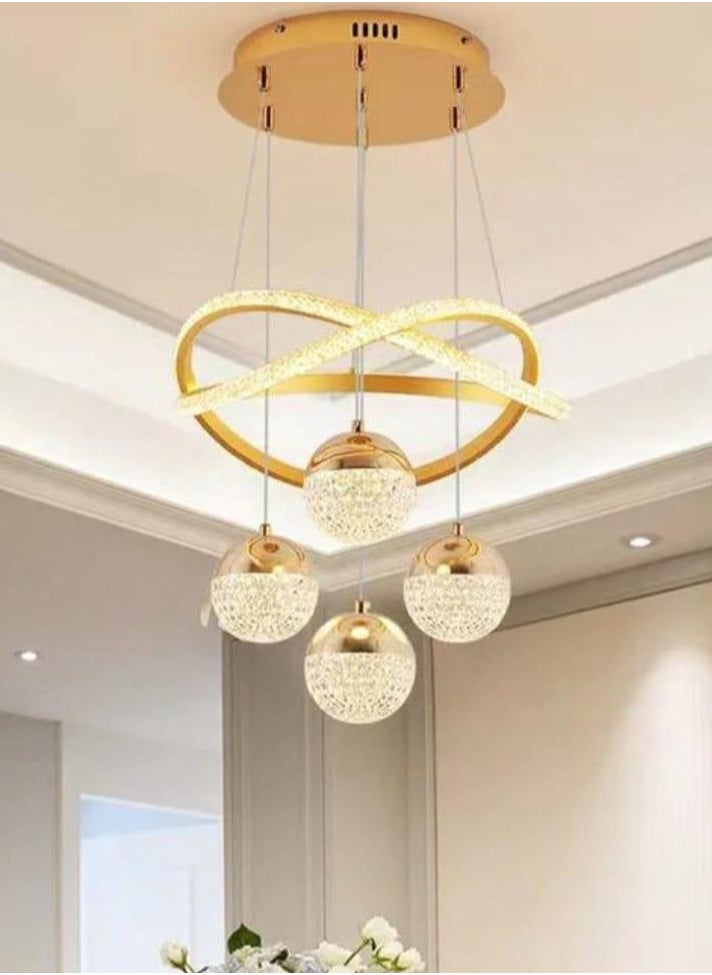 Light Luxury Restaurant Chandelier Light LED Modern 4lights Aluminum Pendant Light Ceiling Chandelier Bedroom Commercial Bright Lighting Fixtures Hanging,Modern Vintage