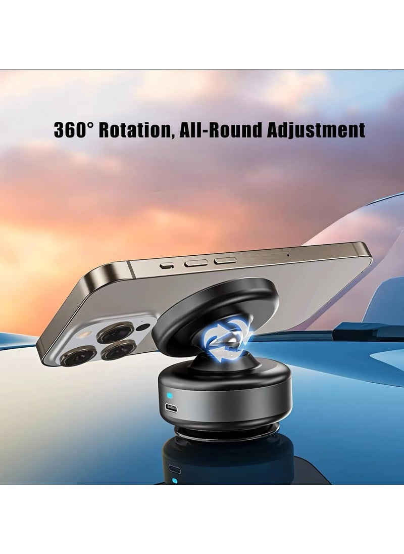 Magnetic Suction Cup Phone Holder for Car, Universal Car Phone Holder Mount for Dashboard Windshield, Electric Vacuum Absorption Magnetic Suction Car Phone Mount