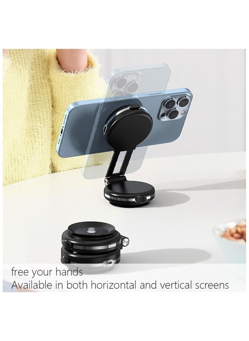 Magnetic Suction Cup Phone Holder for Car, Universal Car Phone Holder Magnetic Suction Phone Mount, Double-Sided Phone Holder, Universal Innovative 360°3D Rotation Extra Strength Hold, Cradle Fit for iPhone Android and All Smartphones