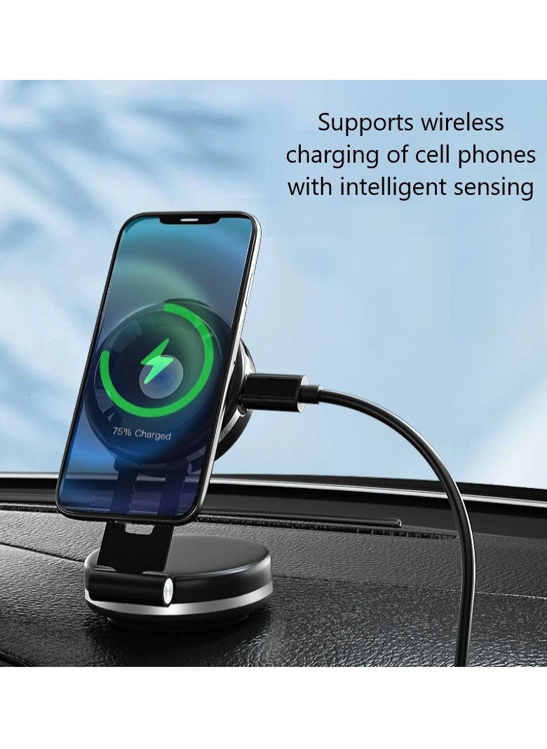 Magnetic Suction Cup Phone Holder for Car, Universal Car Phone Holder Magnetic Suction Phone Mount, Double-Sided Phone Holder, Universal Innovative 360°3D Rotation Extra Strength Hold, Cradle Fit for iPhone Android and All Smartphones