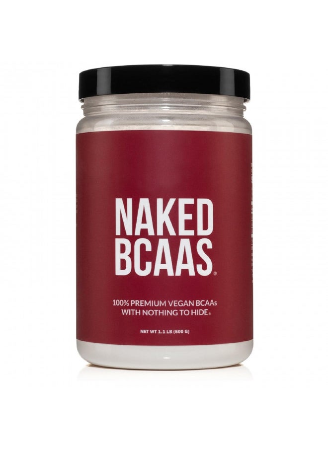 Naked Bcaas Amino Acids Powder, Only 1 Ingredient, Pure 2:1:1 Formula, Vegan Unflavored Branched Chain Amino Acids, Instantized All Natural Bcaa Supplement   500 Grams, 100 Servings