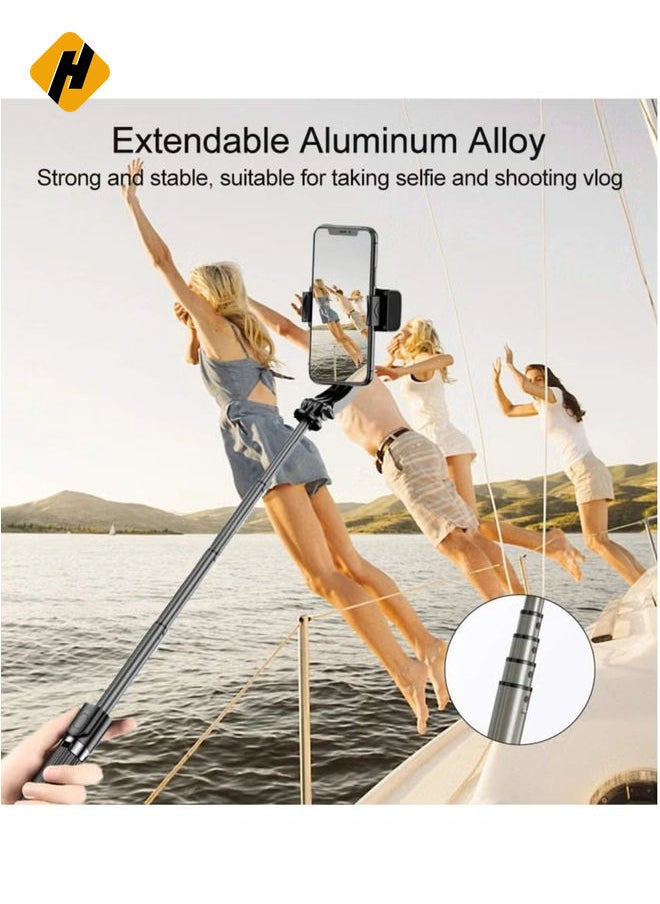 Selfie Stick Gimbal Stabilizer,  360° Rotation Tripod with Wireless Remote, Portable Phone Holder, Auto Balance 1-Axis Gimbal for Smartphones Tiktok Vlog Youtuber Live Video Record