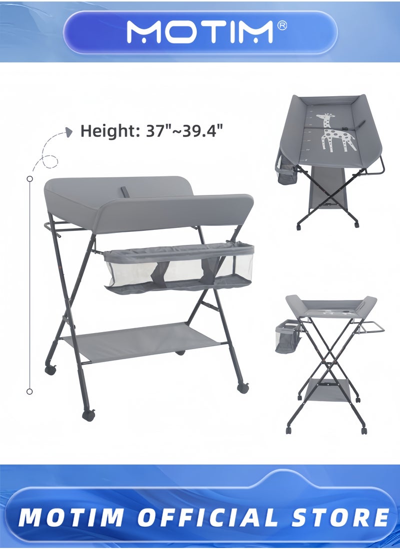 Folding Changing Table with Storage Compartment Baby Changing Table Storage Compartment Portable Shelf and Storage Basket