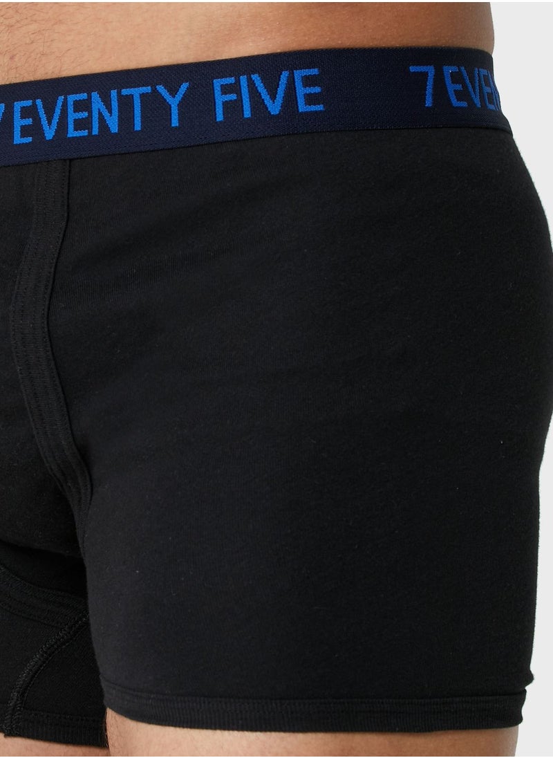 3 Pack Waist Band Trunks With Antibacterial Finish