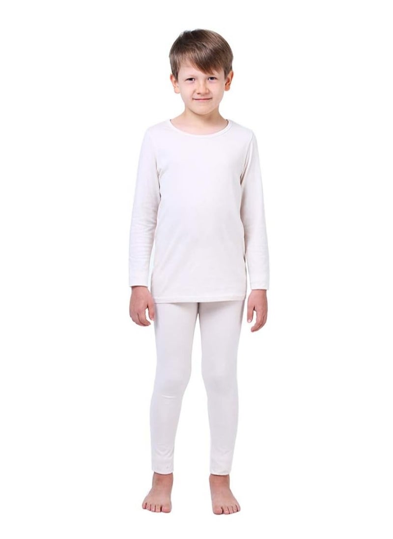 Children's solid color thermal underwear sets Soft tops and bottoms Children's soft sleepwear sets