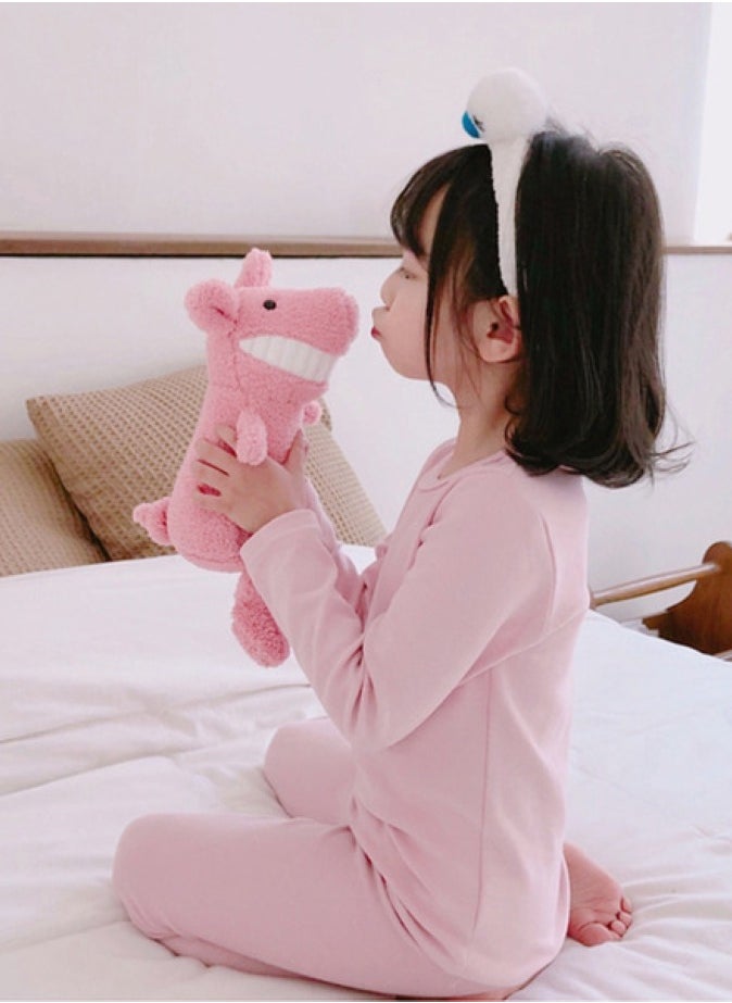 Children's solid color thermal underwear sets Soft tops and bottoms Children's soft sleepwear sets