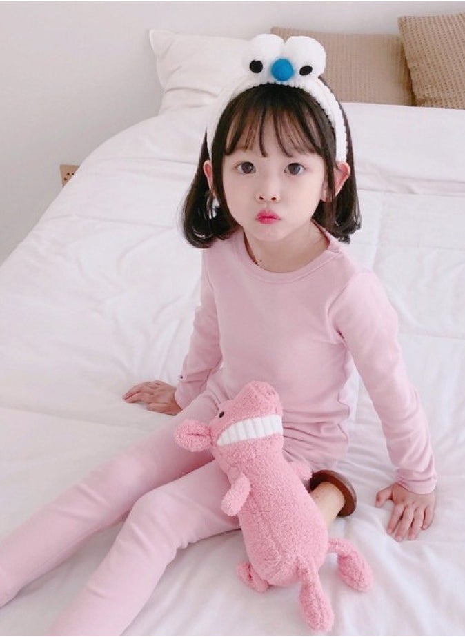 Children's solid color thermal underwear sets Soft tops and bottoms Children's soft sleepwear sets