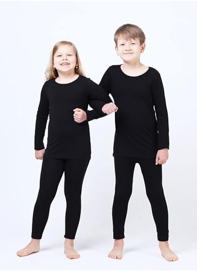 Children's solid color thermal underwear sets Soft tops and bottoms Children's soft sleepwear sets