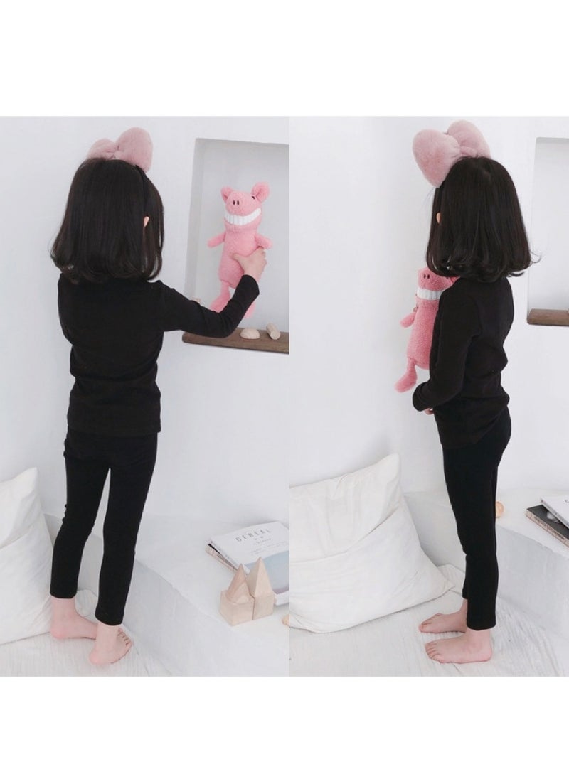 Children's solid color thermal underwear sets Soft tops and bottoms Children's soft sleepwear sets