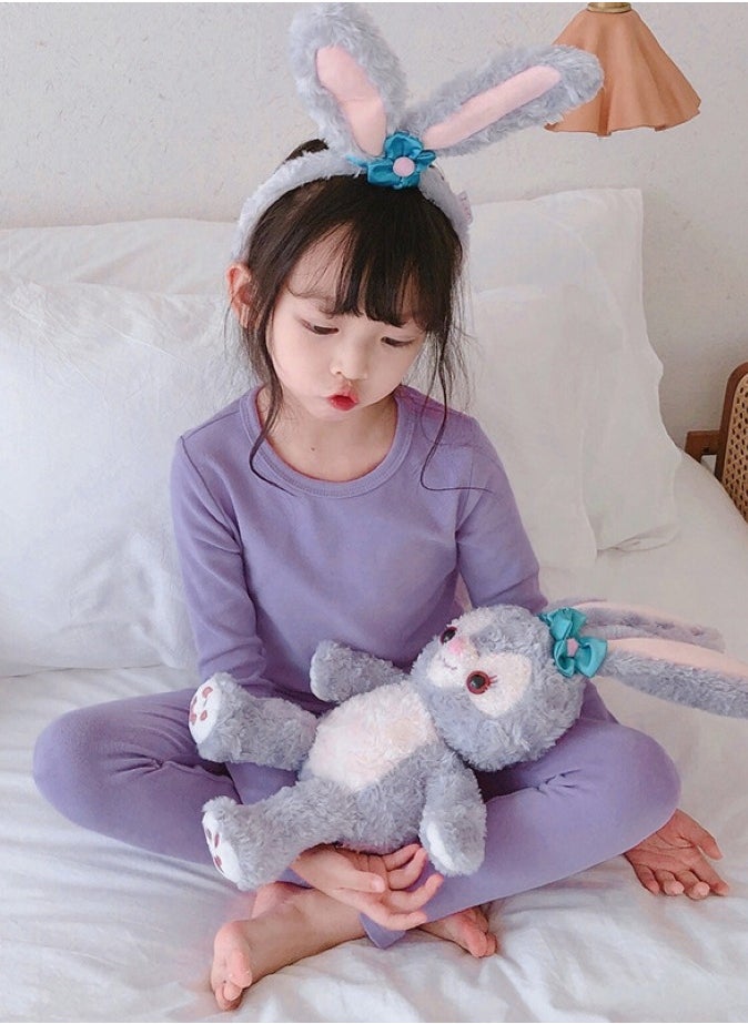 Children's solid color thermal underwear sets Soft tops and bottoms Children's soft sleepwear sets