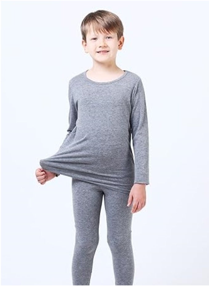 Children's solid color thermal underwear sets Soft tops and bottoms Children's soft sleepwear sets