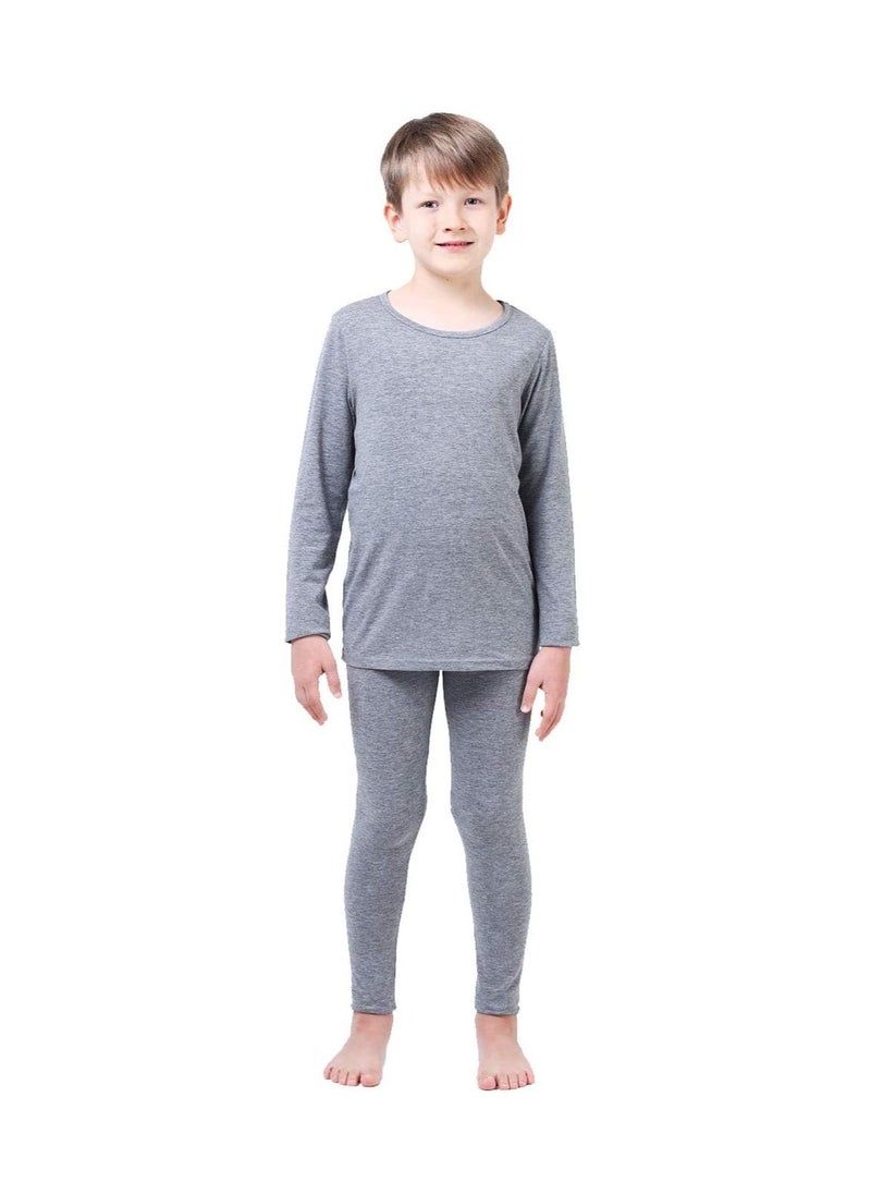 Children's solid color thermal underwear sets Soft tops and bottoms Children's soft sleepwear sets