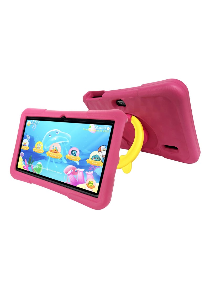 K1 Kids Tablet 7-inch Wi-Fi, 4GB RAM + 128GB ROM, Android 13.0-Pink