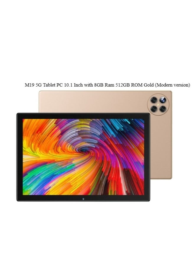 M19 5G Tablet PC 10.1 Inch with 8GB Ram 512GB ROM Gold (Modern version)