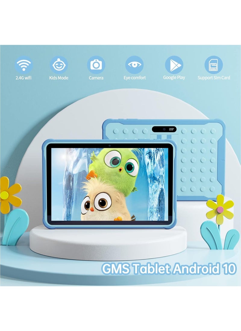 Android 13 Tablet for Kids, 10 inch WiFi Kids Tablet, Toddler Tablet with Shockproof Case, Parental Control, 6000mAh, 2GB RAM, 64GB ROM, HD IPS Touch Screen, Dual Camera , Google Play, YouTube(Blue)