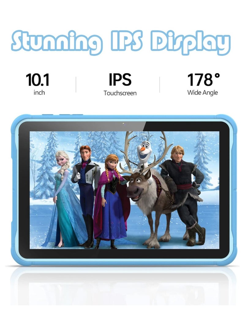 Android 13 Tablet for Kids, 10 inch WiFi Kids Tablet, Toddler Tablet with Shockproof Case, Parental Control, 6000mAh, 2GB RAM, 64GB ROM, HD IPS Touch Screen, Dual Camera , Google Play, YouTube(Blue)