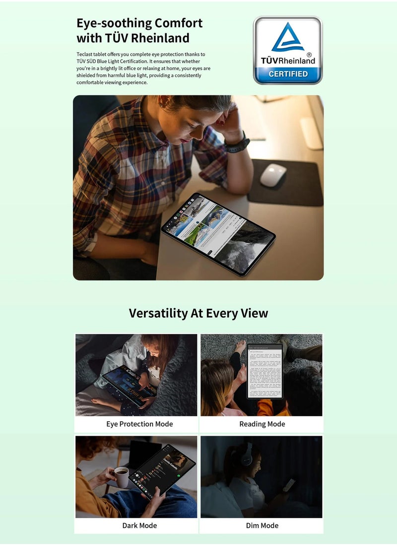 Teclast P85T Android 14 Tablet with 8-Inch HD Display Eight-Core Processor 4GB RAM 64GB Storage for Students