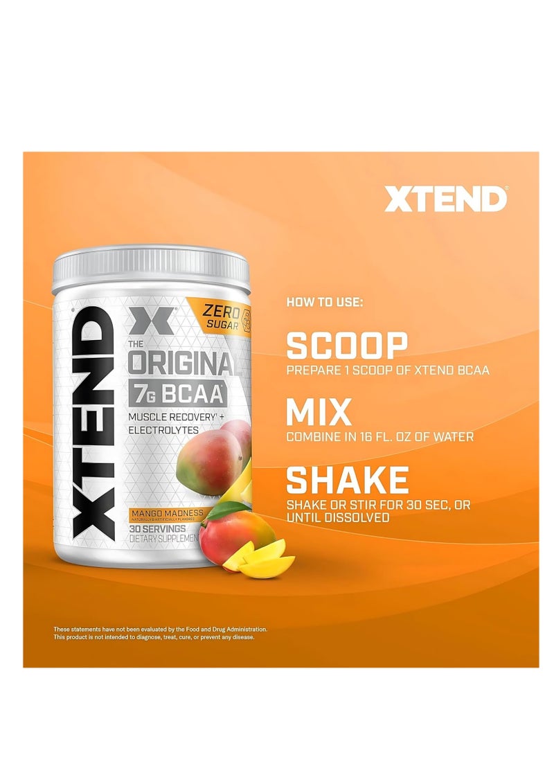 XTEND Original BCAA Mango Madness – Muscle Recovery & Hydration (Zero Sugar, 30 Servings)