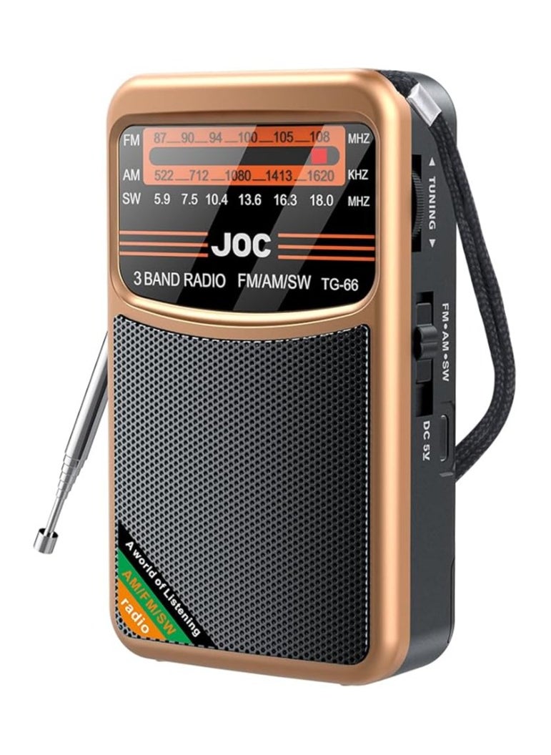 Pocket Radio FM AM SW Radio Best Reception Battery Operated Radio Built-in Speaker