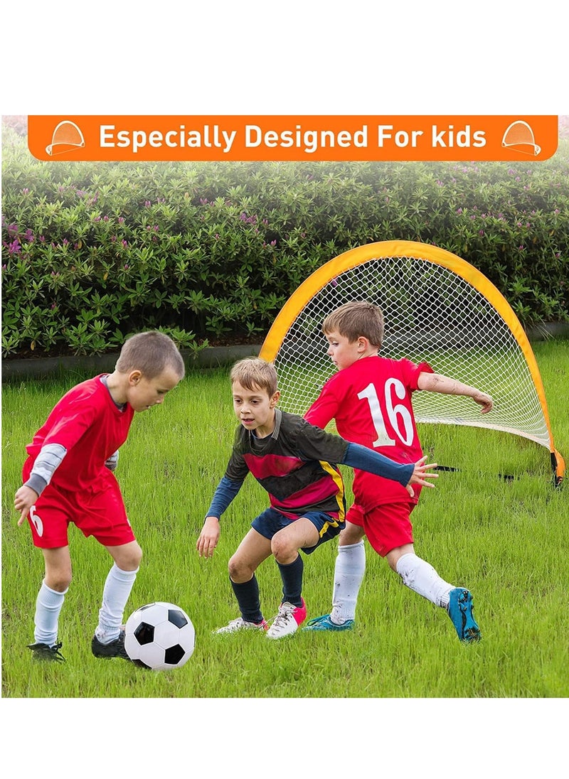 4FT Pop Up Soccer Goals Set of 2, Soccer Goals for Backyard for Kids 7-15, Soccer Nets for Backyard, Portable Kids Soccer Goals with Carrybag, Soccer Goals for Backyard for Kids, Toddler Soccer Goals