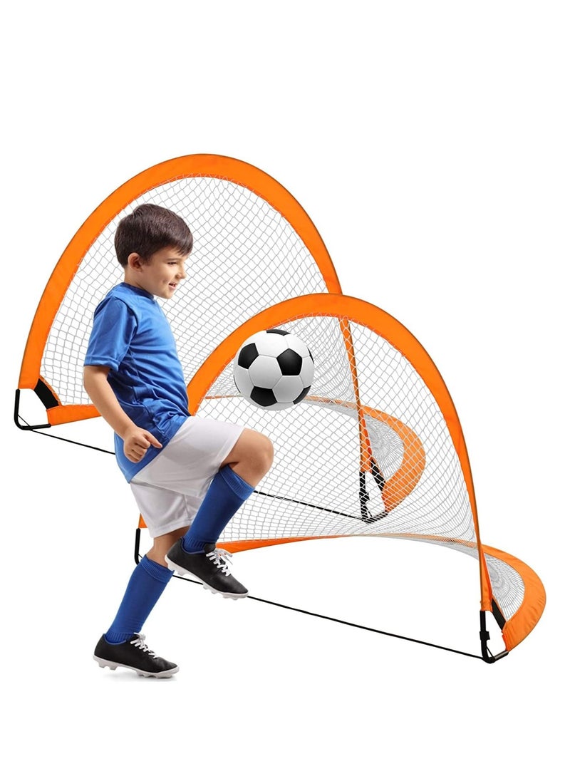 4FT Pop Up Soccer Goals Set of 2, Soccer Goals for Backyard for Kids 7-15, Soccer Nets for Backyard, Portable Kids Soccer Goals with Carrybag, Soccer Goals for Backyard for Kids, Toddler Soccer Goals