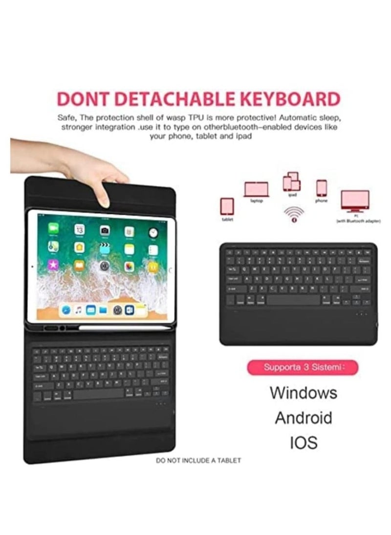 Keyboard Case for iPad Pro 12.9-inch 2017/2015 (Old Model, 2nd & 1st Generation, Ultra-Thin PU Leather Case with Wireless Detachable Keyboard