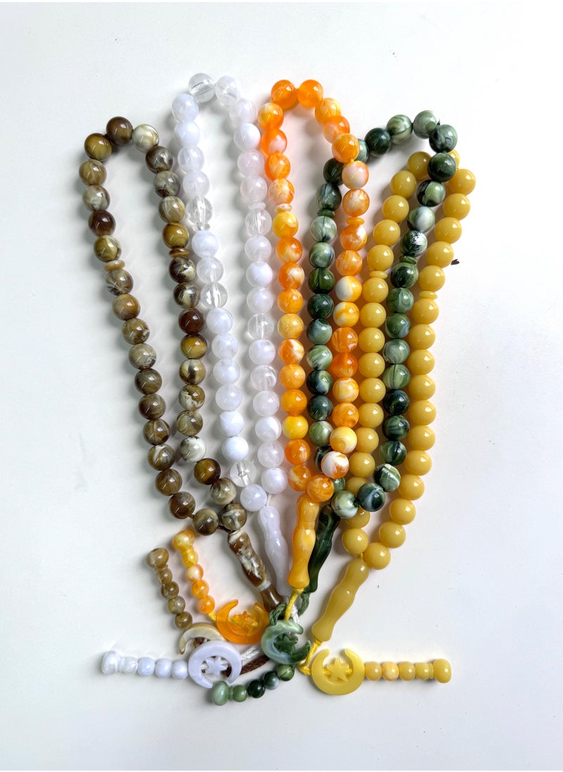 5 Pack/33 Resin Beads/Tasbih/12mm