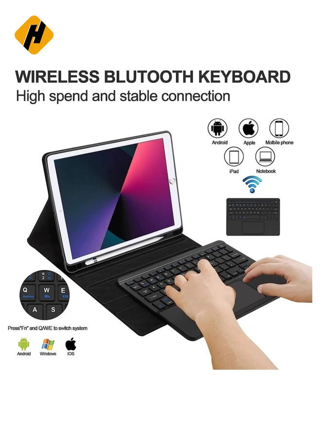 Touchpad iPad Case Keyboard 9.7 inch, Compatible with iPad 6th Generation iPad 5th Gen, iPad Pro 9.7 inch, iPad Air 2,iPad Air, Smart Folio Cover Case with Wireless Keyboard