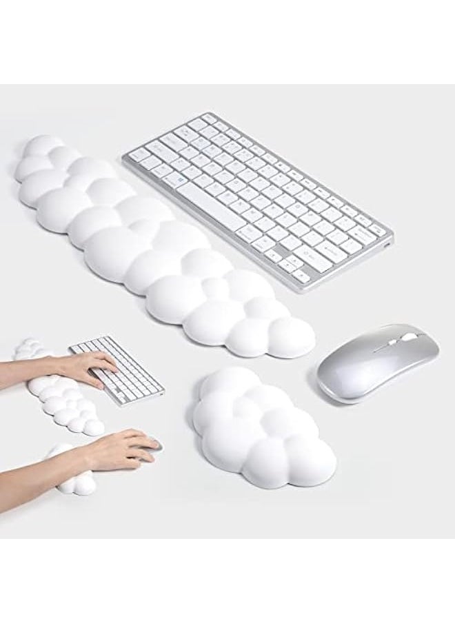 Keyboard Wrist Rest Set Cute Cloud Shape Wrist Rest Support for Mouse Keyboard Computer Elbow Pad Arm Rest Mouse Wrist Cushion, Ergonomic Design for Typing Comfortably(Keyboard not Included)