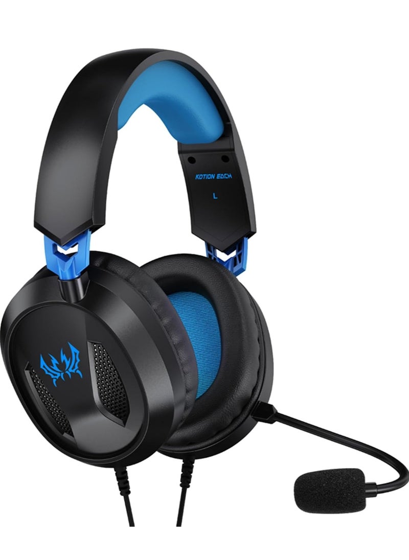 G3100 Wired Gaming Headset – Over-Ear Headphones with Omni-Directional Microphone, Memory Foam Ear Cushions for PS5, PS4, Laptop, Tablet & Mobile Phones