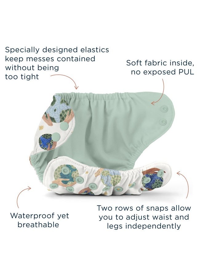 Cloth Diaper Outer, Swim Diaper, Waterproof Cloth Diaper Cover, Leak-Proof And Breathable Layer Over Prefolds, Flats Or Fitteds, Reusable Diaper With Snap Closure - Size 1 (7-17Lbs), Mist