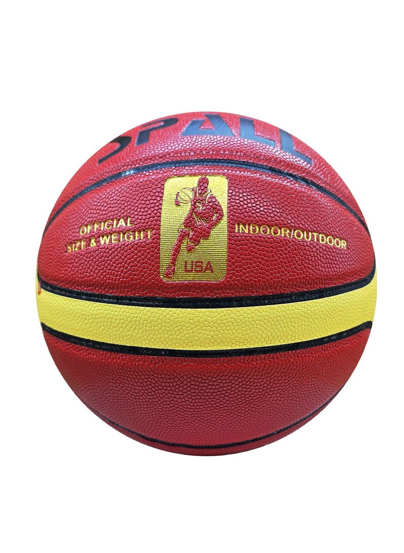 Basketball Size 7 Indoor/Outdoor Official Regulation Size Streetball Rubber Basketball Deep Channel Construction Made For Unisex Men And Women Youth And Adult For Professional Training And Games