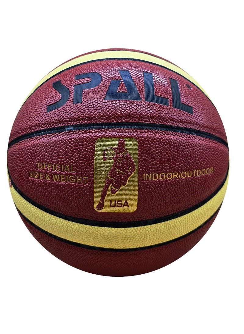 Basketball Size 7 Indoor/Outdoor Official Regulation Size Streetball Rubber Basketball Deep Channel Construction Made For Unisex Men And Women Youth And Adult For Professional Training And Games