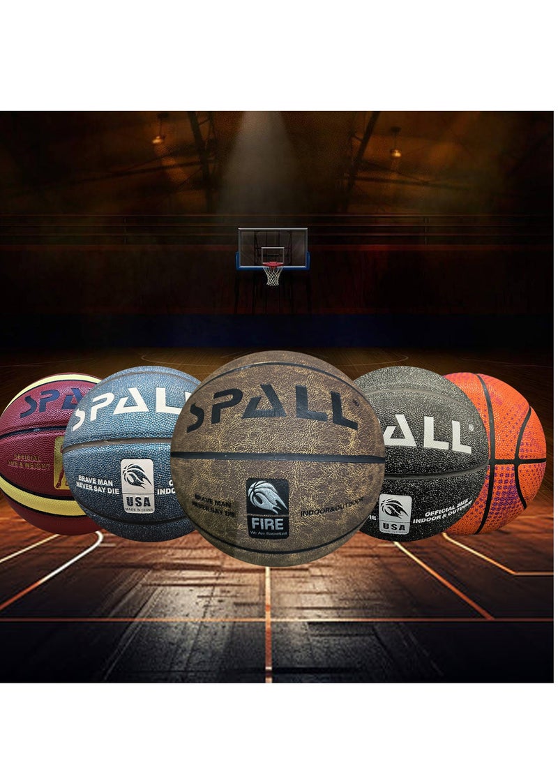 Basketball Size 7 Indoor/Outdoor Official Regulation Size Streetball Rubber Basketball Deep Channel Construction Made For Unisex Men And Women Youth And Adult For Professional Training And Games
