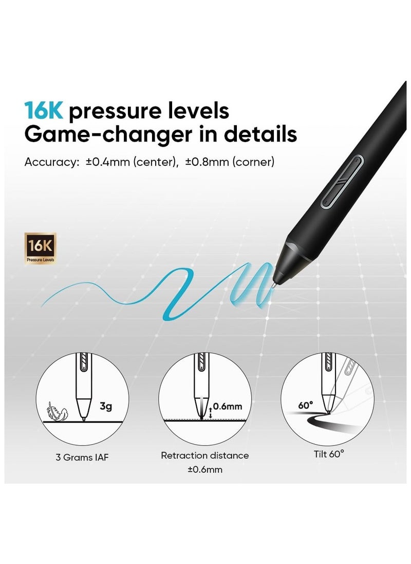 Deco Pro LW Bluetooth Graphic Drawing Tablet with Shortcut Remote, Battery-Free Stylus, and 16K Pressure Sensitivity (11