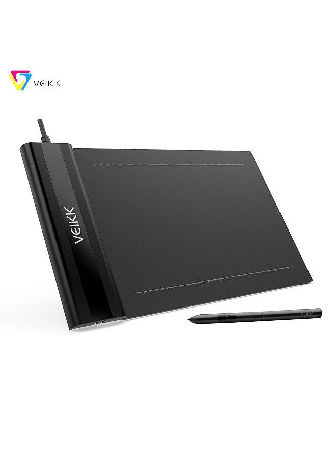 S640 Graphics Digital Tablet with Battery-free Pen 8192 Levels Pressure Sensitivity Electronic Drawing Tablet Compatible With Android Windows Mac