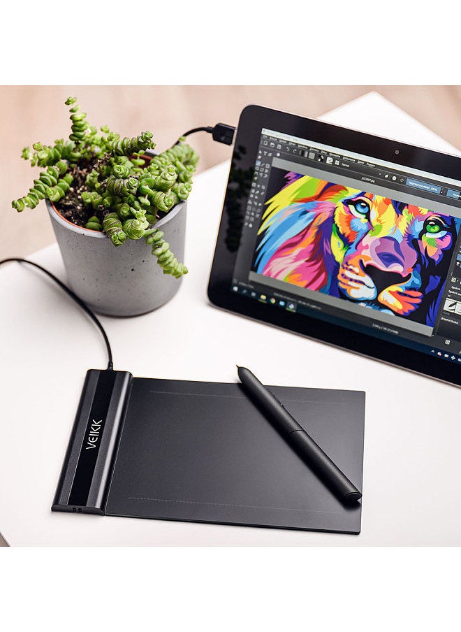 S640 Graphics Digital Tablet with Battery-free Pen 8192 Levels Pressure Sensitivity Electronic Drawing Tablet Compatible With Android Windows Mac