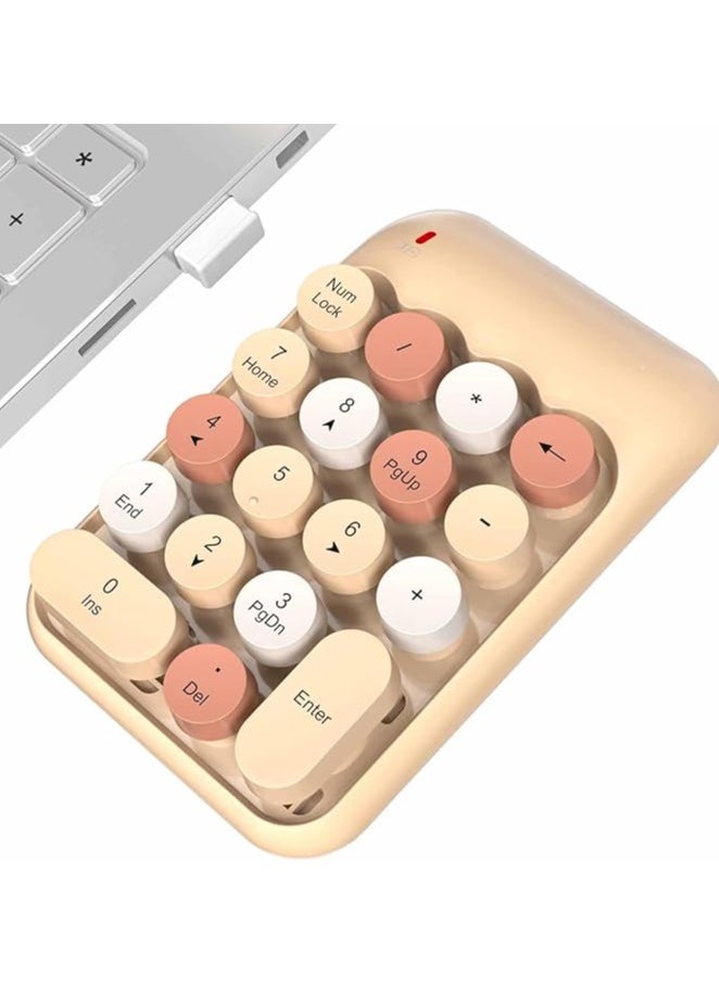 Wireless Numeric Keypad, Cute Colourful Numeric Keypad, Portable 2.4 GHz Numeric Expansion Keyboard, 10 Keys Numeric Keypad for Laptops, Desktop PC