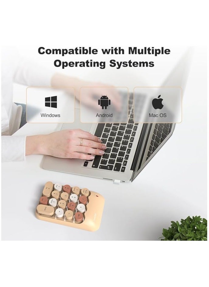 Wireless Numeric Keypad, Cute Colourful Numeric Keypad, Portable 2.4 GHz Numeric Expansion Keyboard, 10 Keys Numeric Keypad for Laptops, Desktop PC