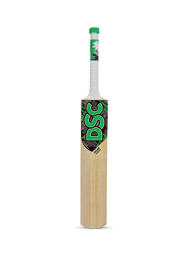 Roar Hunter Kashmir Willow Tennis Cricket Bat | Size: 4 | Unisex | Material: Wood | Massive Edges | For Dominating Strokes | Crossweave Tape on Face