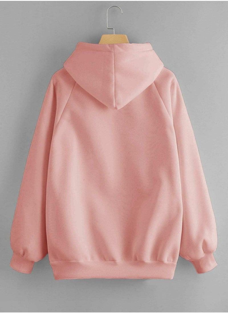 Drawstring Detail Solid Hoodie